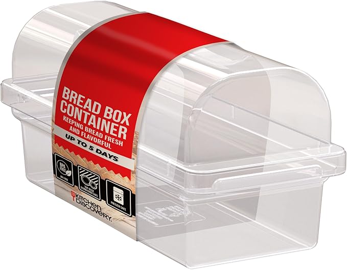 Stay Fresh™ Plastic Bread Box Storage Container - Plastic Bread Holder for Keeping Flavor and Freshness - Preserve Bread Up To 5 Days #35273 AM
