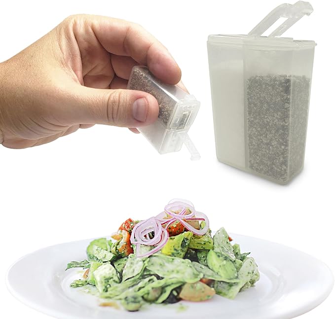 Stay Fresh™ - Mini Travel Size Salt and Pepper Shaker - Portable and Refillable Spice Shaker for Camping, Travel or Outdoor Cooking #5478