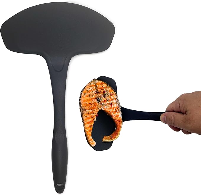 Flexible Extra Wide Spatula – Kitchen Discovery – 7 Inch Wide Egg Flipper Spatula Pancake Turner for Fried Eggs, Pancakes, Omelets, and Fish – Cooking Nylon Spatula for Nonstick Cookware #24884