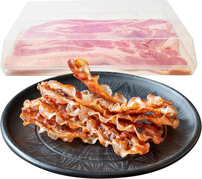 Stay Fresh™ Bacon Keeper - 1lb Plastic Bacon Container for Refrigerator Preserves Freshness and Prevents Spoilage – No Mess Bacon Storage Replaces Greasy Packaging #36421
