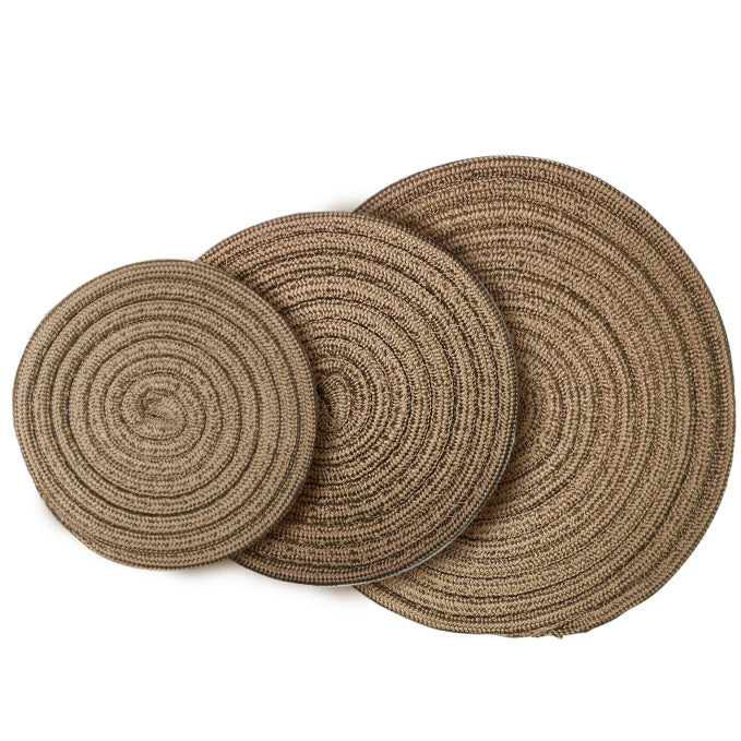 Recycled Material Trivets Set 3 - Camel 6"/8"/10" #33367