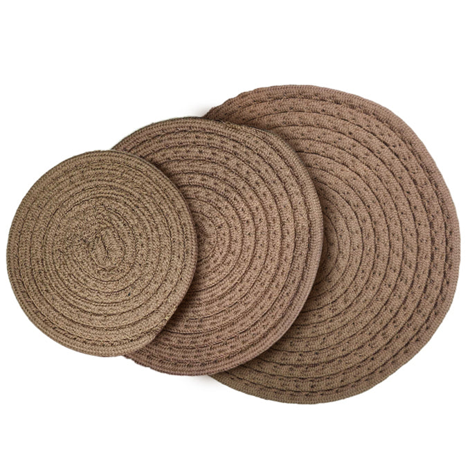 100% Bamboo Trivets set 3 - Camel 6"/8"/10"
