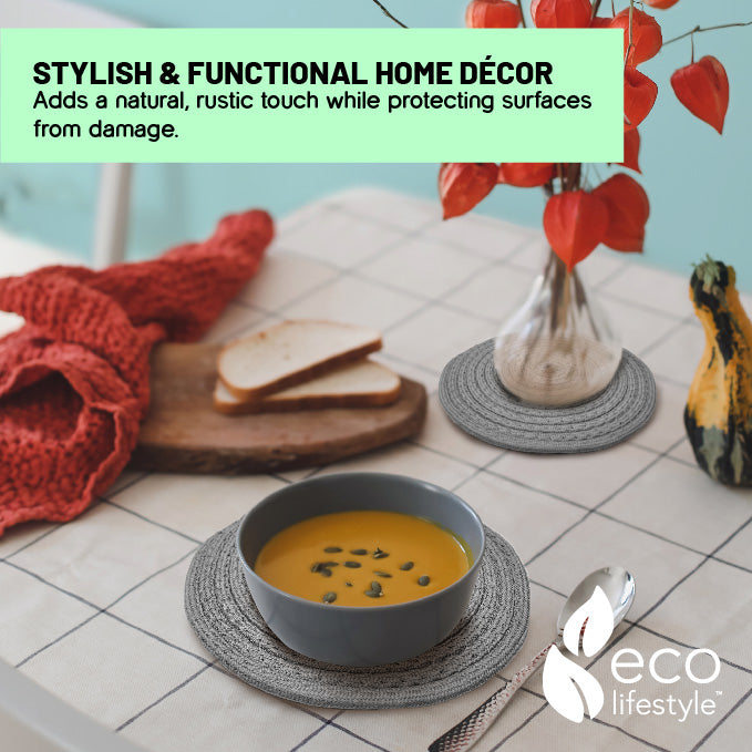 100% Bamboo Trivets set of 3 - Light Gray 6"/8"/10"  #33363