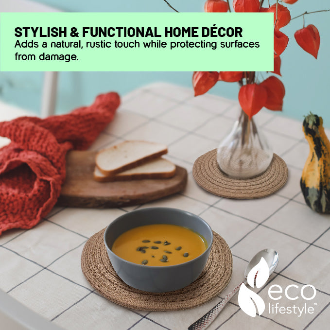 100% Bamboo Trivets set 3 - Camel 6"/8"/10"  #33364