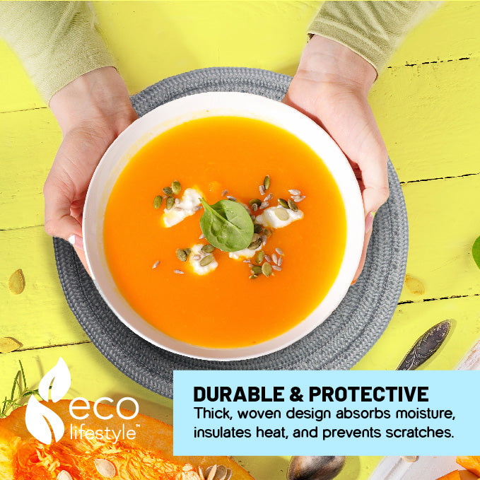 Recycled Material Trivets Set of 3 - Light Gray 6"/8"/10"  #33366