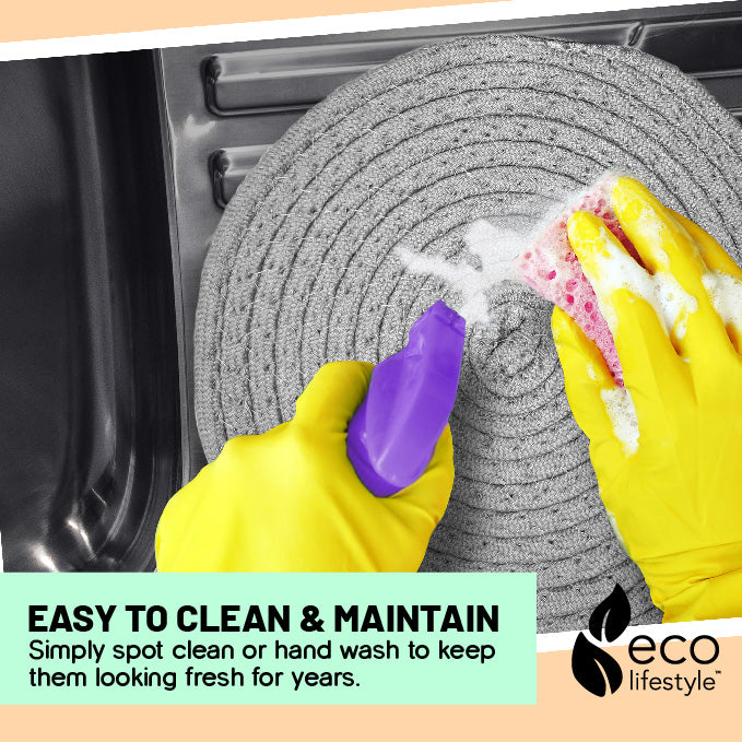 100% Bamboo Trivets set of 3 - Light Gray 6"/8"/10"  #33363