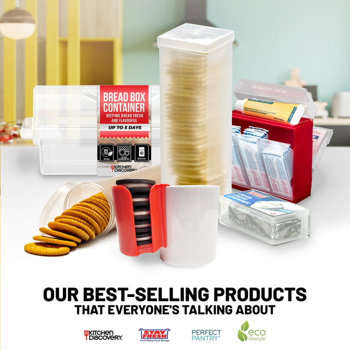 Stay Fresh™ Square Cracker Container – Sturdy, Crushproof Holder for Saltines and Crackers – Keeps Your Favorite Crackers Crisp and Flavorful  #7138