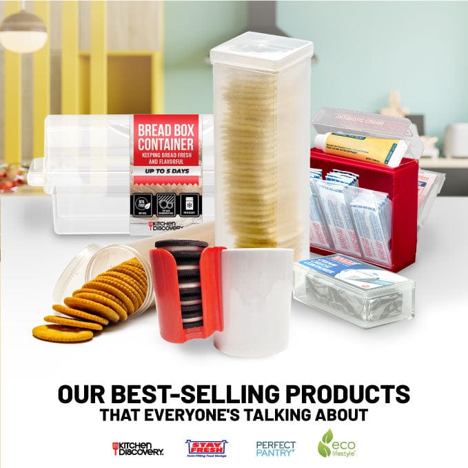 Stay Fresh™ Round Cracker Container - Sturdy, Crushproof Holder for Saltines and Crackers - Keeps Your Favorite Crackers Crisp and Flavorful  #7106