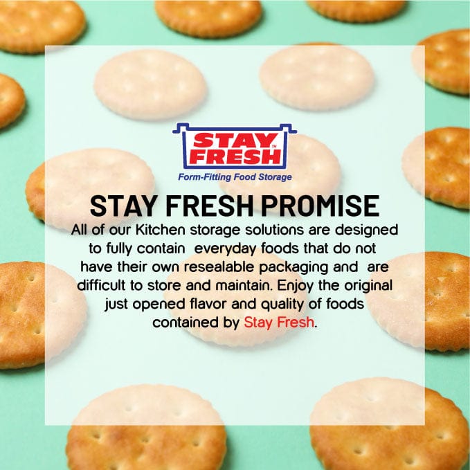 Stay Fresh™ Round Cracker Container - Sturdy, Crushproof Holder for Saltines and Crackers - Keeps Your Favorite Crackers Crisp and Flavorful  #7106