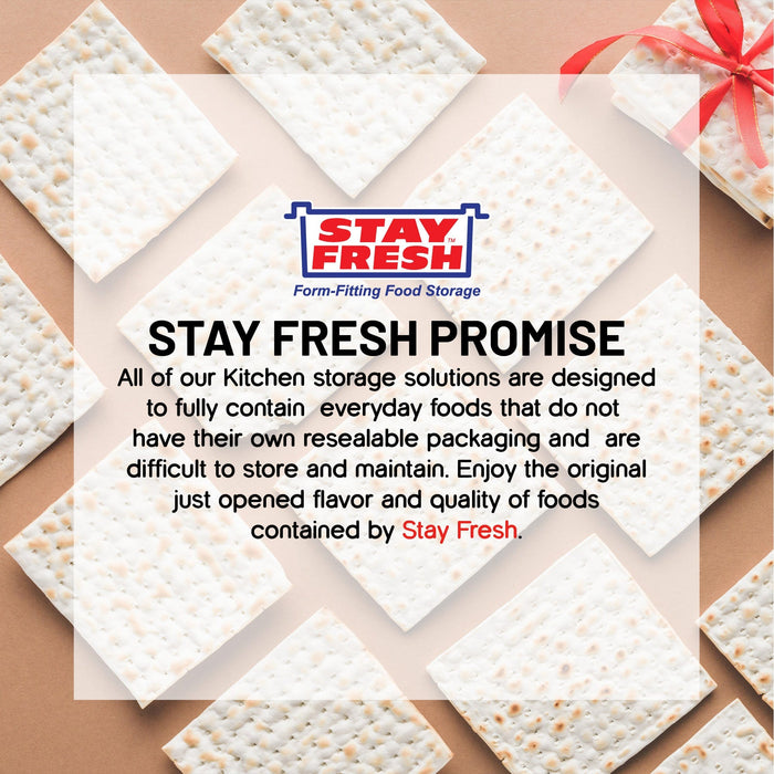 Stay Fresh™ Square Cracker Container – Sturdy, Crushproof Holder for Saltines and Crackers – Keeps Your Favorite Crackers Crisp and Flavorful  #7138