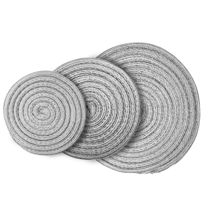 Recycled Material Trivets Set of 3 - Light Gray 6"/8"/10" #33366