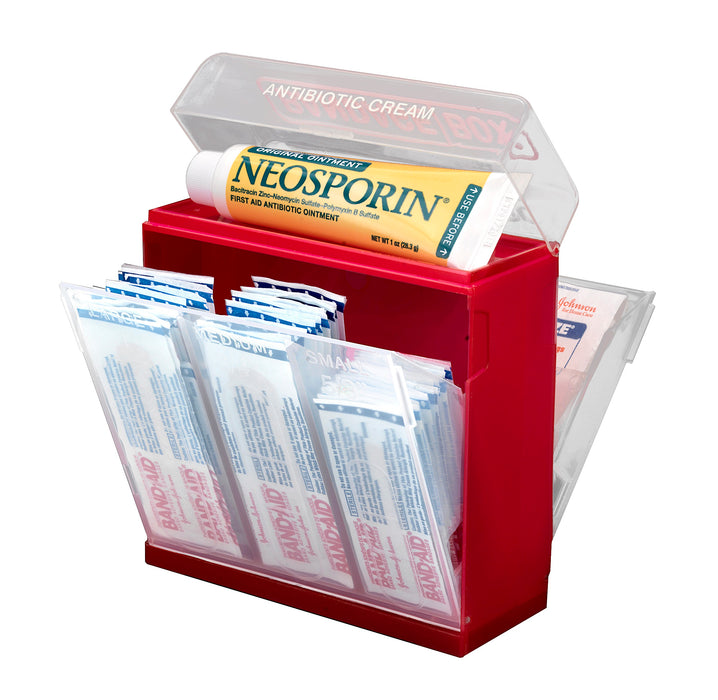 Bandage Box – First Aid Box Stores Bandages by Size – Compact Medical Organizer for Ointment, Gauze Bandages, Medication, Tweezers, and Thermometer - #52033 AM
