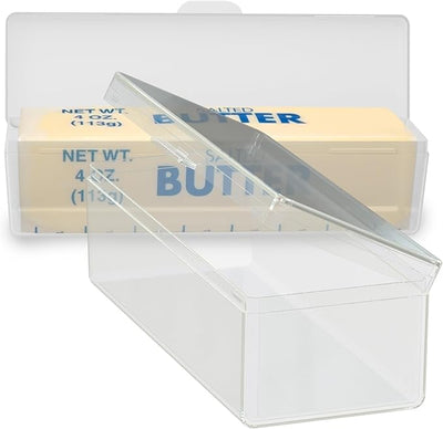 Butter Tray for Refrigerator - Stay Fresh Clear Plastic Box for Butter with lid, Dishwasher Safe, BPA Free. Perfect Butter Dish Container for your Pantry, Counter, or Refrigerator