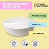 Kitchen Discovery Anti Soggy Cereal Bowls - Divided Bowl Separates Milk from Cereal for Crunchy Goodness – Cereal Cup with Milk Separator, Plastic Chip and Dip Bowl, Server for Chips/Salsa