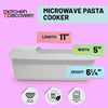 Microwave Pasta Cooker- No Waiting, No Mess, No Stick Microwave Pasta Cooker with Strainer Lid Ready In As Little As 10 Minutes for up to 4 Servings- Microwave Spaghetti and Noodle Cooker