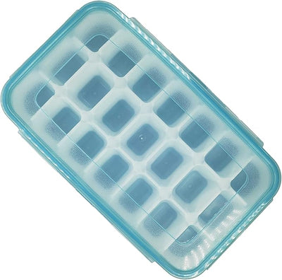 Covered Ice Tray – Kitchen Discovery – Ice Cube Tray with Lid for No Spill Filling and Odor Free Storage