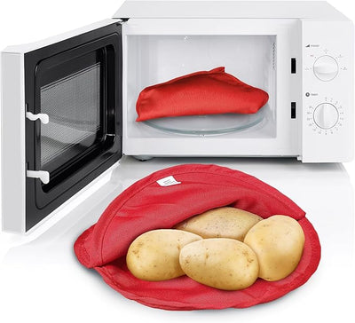 Microwave Potato Baking Pouch – Kitchen Discovery – Baked Potato Microwave Bag – Timesaving Potato Cooker and Tortilla Warmer – Washable and Reusable Microwave Potato Bag