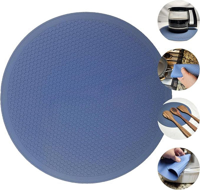 Multipurpose Silicone Mat – Kitchen Discovery – 11.5 Inch Round Microwave Mat, Silicone Trivet for Hot Pots and Pans, Pot Holder, Nonslip Jar Opener, Spatter Guard – Silicone Heat Resistant Mat