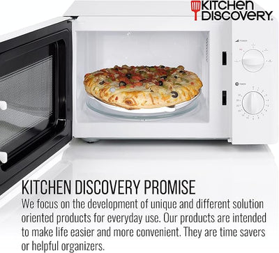 Kitchen Discovery Microwave Pizza Reheater Tray Reuseable Plate for Bacon, Snacks in the Microwave Oven - Safe, BPA-Free Round Pizza Pan for Cooking, Reheating