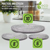 Recycled Woven Trivets – Eco Lifestyle – Set of 3 Round Placemats in 6, 8, and 10 Inch Sizes for Hot Pots and Pans Made Completely from Recycled Materials – Woven Trivets for Hot Dishes - Light Gray