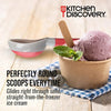 Kitchen Discovery – EZ Release Scoop – Anti-Freeze, Nonstick Ice Cream and Meatball Scoop with Flexible Base – Just Press to Eject – Red