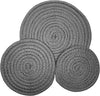 Recycled Woven Trivets – Eco Lifestyle – Set of 3 Round Placemats in 6, 8, and 10 Inch Sizes for Hot Pots and Pans Made Completely from Recycled Materials – Woven Trivets for Hot Dishes - Charcoal