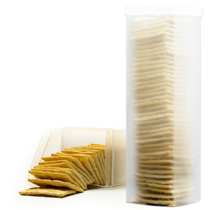 Stay Fresh Square Cracker Container – Kitchen Discovery – Sturdy, Crushproof Holder for Saltine and Cracker Storage – Keeps Your Favorite Crackers Crisp and Flavorful  7138